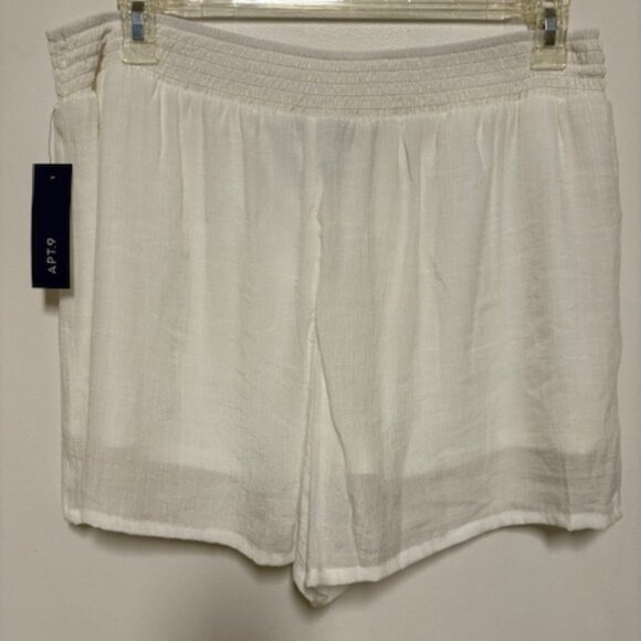 NWT APT.9 WOMENS SHIMMERING WHITE SHORTS LINED SKORT. SZ. L - Picture 3 of 4
